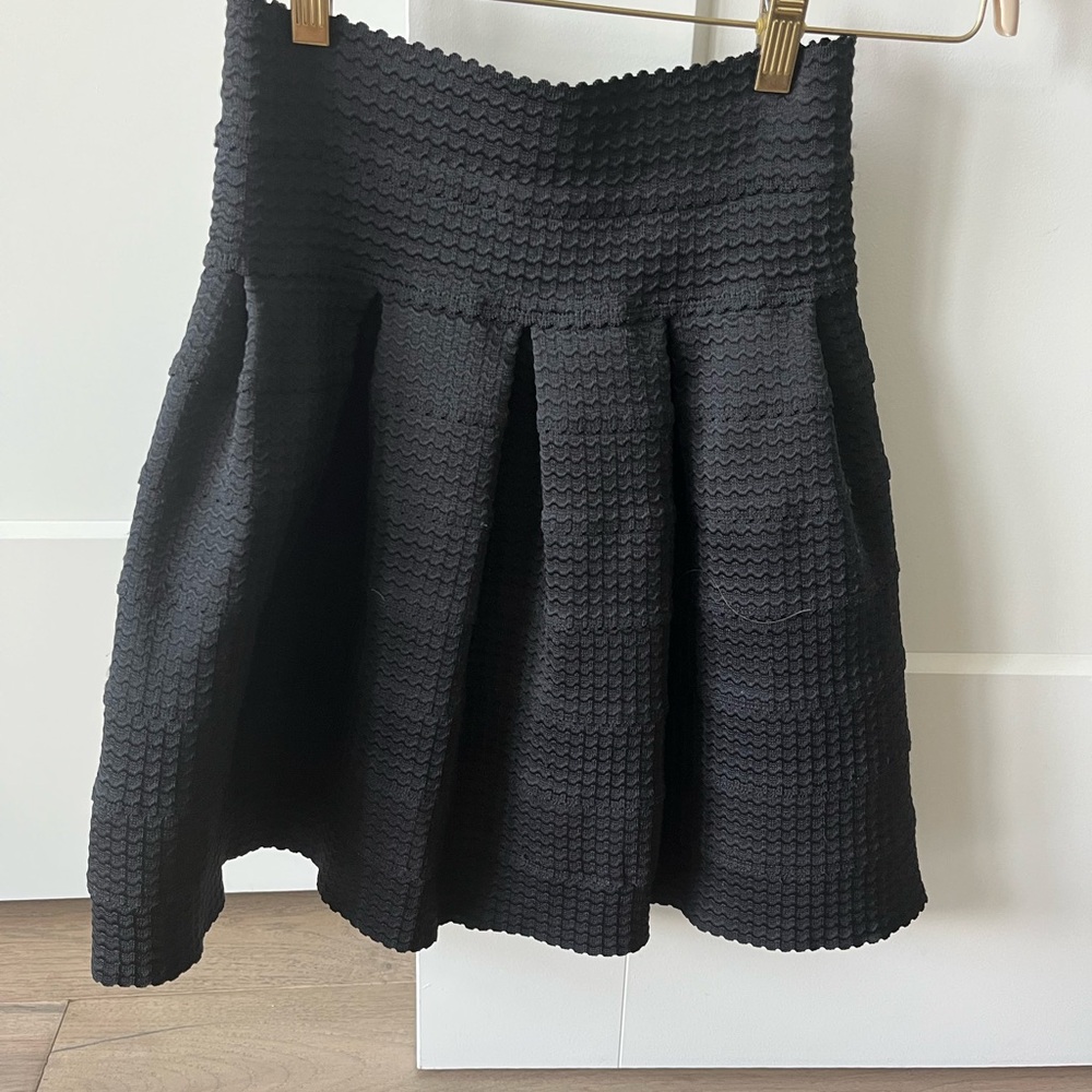 AnyBody Black Textured Circle Skirt